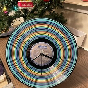 Colorful Vinyl Record Wall Clock